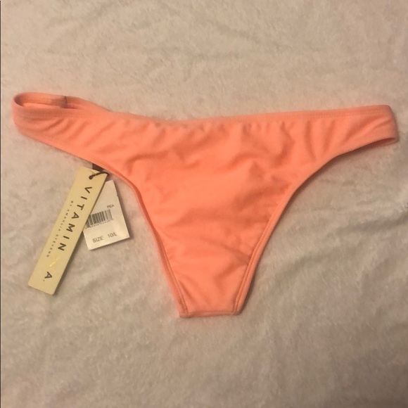 Vitamin A Peach Hipster Bikini Bottom NWT - Picture 4 of 4